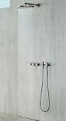 Vola termostatblander med hoved og h�ndbruser - Messing natur