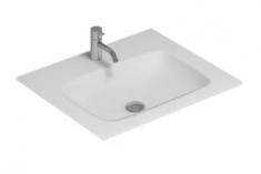 Dansani Form håndvask dybde 50 cm mat hvid uden overløb - 60 cm