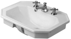 Duravit 1930 58 håndvask t/nedfældning - 1/3 hanehuller