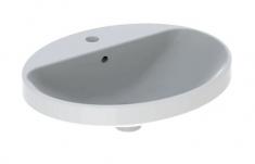 Geberit Variform 50 oval hndvask m/bagkant t/nedfldning - 1 hanehul