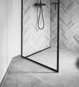 Unidrain Glassline brusevæg 100 cm - Klar glas/sort ramme
