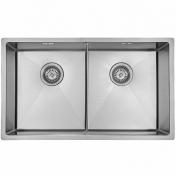 Lavabo Kubus 740 Soft Slim dobbelt kkkenvask i rustfrit stl