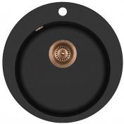 Lavabo Saturn rund komposit k�kkenvask - Sort/kobber