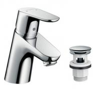 Hansgrohe Focus 70 håndvaskarmatur m/push-open bundventil