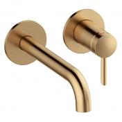 Damixa Iris h�ndvaskarmatur til indbygning m/Koldstart - 180 mm - B�rstet bronze
