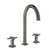 Grohe Atrio 3-huls hndvaskarmatur m/svingtud og bundventil - Hard graphite