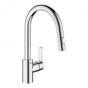 Grohe Get k�kkenarmatur m/udtr�k og Dual Spray - Krom