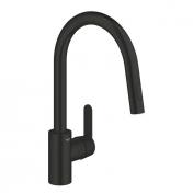 Grohe Get k�kkenarmatur m/udtr�k og Dual Spray - Mat sort