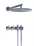 Vola 2471S-061 Komplet brusesystem m/omskifter - Børstet krom