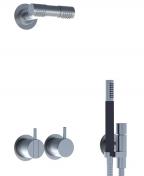 Vola 2471-081D Komplet brusesystem med hoved og håndbruser - Rustfrit stål