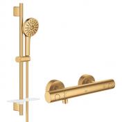 Grohe Grohtherm 1000 Joy+ komplet brusesystem - B�rstet Cool Sunrise