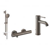 Grohe Grohtherm Joy+ komplet pakke til badev�relset - B�rstet Hard Graphite
