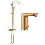 Grohe Eurosmart Cosmopolitan E & Euphoria XXL pakke til badeværelset - Børstet Cool Sunrise