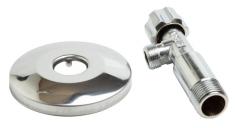 Unite stopventil 1/2" x 1/2" med 77 mm roset lang