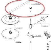 Damixa topr�r til brusesystem - 300 mm - B�rstet messing