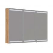 Dansani Level spejlskab 120 m/lys, lysstyring, 3 lger og trbakker - Varm eg