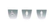 Millinox Dørskilt rustfri stål. Handicaptoilet