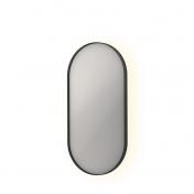 Sanibell Ink SP21 ovalt spejl m/backlight, varme og sensor 40 x 80 - Mat sort