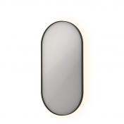 Sanibell Ink SP21 ovalt spejl m/backlight, varme og sensor 50 x 100 - Mat sort