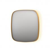 Sanibell Ink SP30 superellipse spejl m/backlight, varme og sensor 80 x 80 cm - Brstet mat guld
