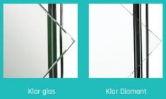 Tillægspris pr. glas for klar diamant - ingen grønligt skær