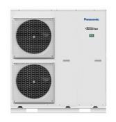 Panasonic luft/vand varmepumpe udedel type WH-MXC12J9E8 Mono-blok T-cap 12 KW J Generation.