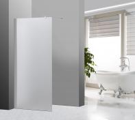 Nortiq fast brusevæg 100x190 - Frostet glas/krom