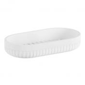 Beslagsboden Wave sæbeskål t/bord - Mat hvid