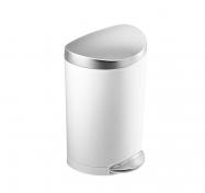 Simplehuman halvrund toiletspand 10L - Hvid/stl