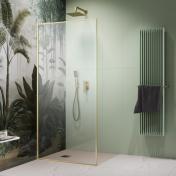 Str�mberg Walk-in 305 fast brusev�g 100 cm - Venstre - Klar glas/b�rstet messing