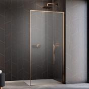Str�mberg Walk-in 305 fast brusev�g 80 cm - H�jre - Klar glas/b�rstet kobber