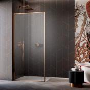 Str�mberg Walk-in 305 fast brusev�g 90 cm - Venstre - Klar glas/b�rstet kobber