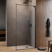 Str�mberg Walk-in 305 fast brusev�g 80 cm - H�jre - Klar glas/gunmetal