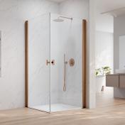 Str�mberg Noma 120 bruseniche - 80x80 cm - Klar glas/b�rstet kobber