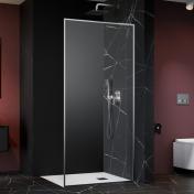 Str�mberg Walk-in 305 fast brusev�g 100 cm - H�jre - Klar glas/steel