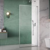 Str�mberg Walk-in 305 fast brusev�g 100 cm - H�jre - Klar glas/krom