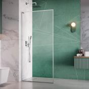 Str�mberg Walk-in 305 fast brusev�g 100 cm - Venstre - Klar glas/krom
