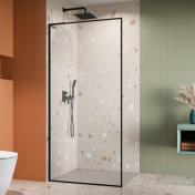 Str�mberg Walk-in 305 fast brusev�g 100 cm - Venstre - Klar glas/mat sort