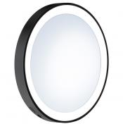 Smedbo kosmetikspejl m/sugekop og LEDlys - 7 x forstørrelse - Mat sort