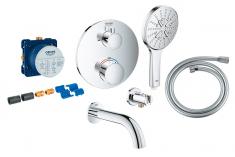 Grohe Atrio komplet indbygningspakke til kar m/SmartActive h&aring;ndbruser - Krom