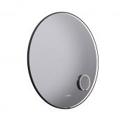 Cassøe Loop spejl m/varme front- og backlight Ø80 cm - Sort ramme