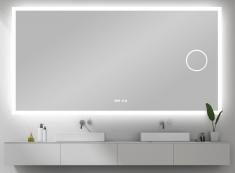 Mie firkantet SMART spejl m/LED lys, lyd, touch og varme - 120 cm