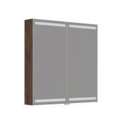 Dansani Level spejlskab 80 m/LED og lysstyring - Brun eg