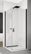 Bath firkantet niche - Klar glas/sort profil - 70x70 cm