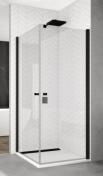 Bath firkantet niche - Klar glas/sort profil - 90x90 cm
