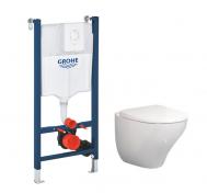 Gustavsberg Nautic Hygienic Flush toiletpakke inkl. sde m/softclose, cisterne og hvid betjening