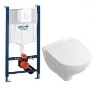 V&B O.novo Compact toiletpakke inkl. cisterne, hvid betjeningsplade og sde m/ soft-close