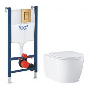 Grohe Start Round toiletpakke inkl. s�de m/SoftClose, cisterne og betjening i messing