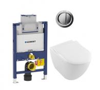 Villeroy & Boch 2.0 RIMless og C+ toiletpakke inkl. sde m/soft-close, lav cisterne og krom betjening