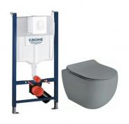 Lavabo Glomp Mat gr Mini rimless toiletpakke inkl. sde m/soft-close, cisterne og hvid betjening